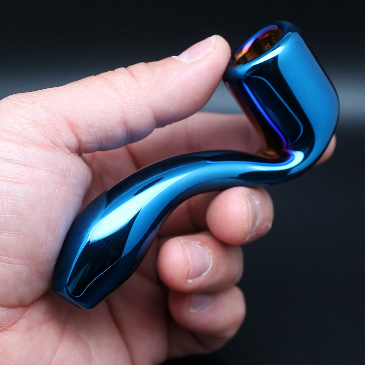 4.2” Metallic Glass Sherlock Holmes Smoke Bowl Smoking Pipes Bowls Blue Pipe