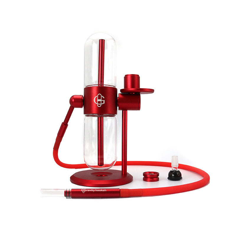 NEW TRANSPARENT GLASS GRAVITY HOOKAH WITH MODERN DESIGN