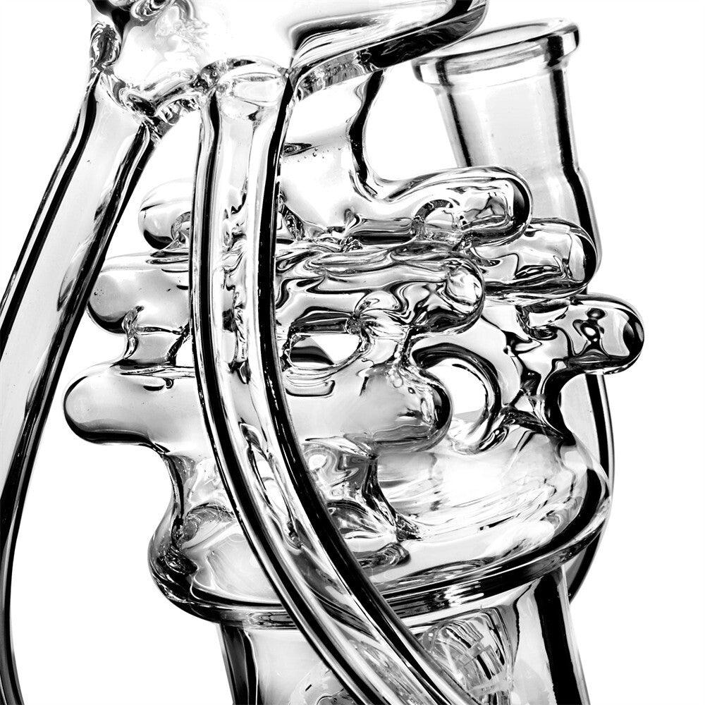 Recycler Glass Water Pipe Hookah Bong Bubbler Smoking Rig with 14Mm Bowl