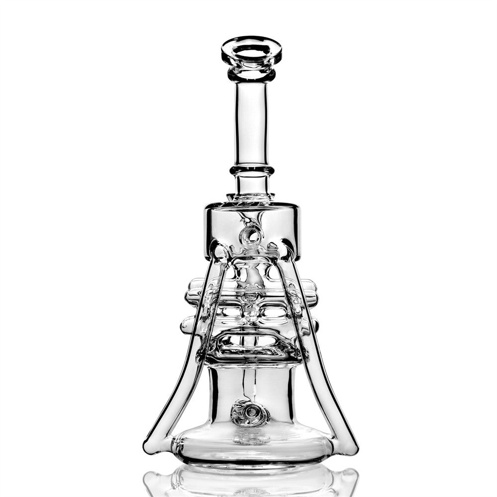Recycler Glass Water Pipe Hookah Bong Bubbler Smoking Rig with 14Mm Bowl
