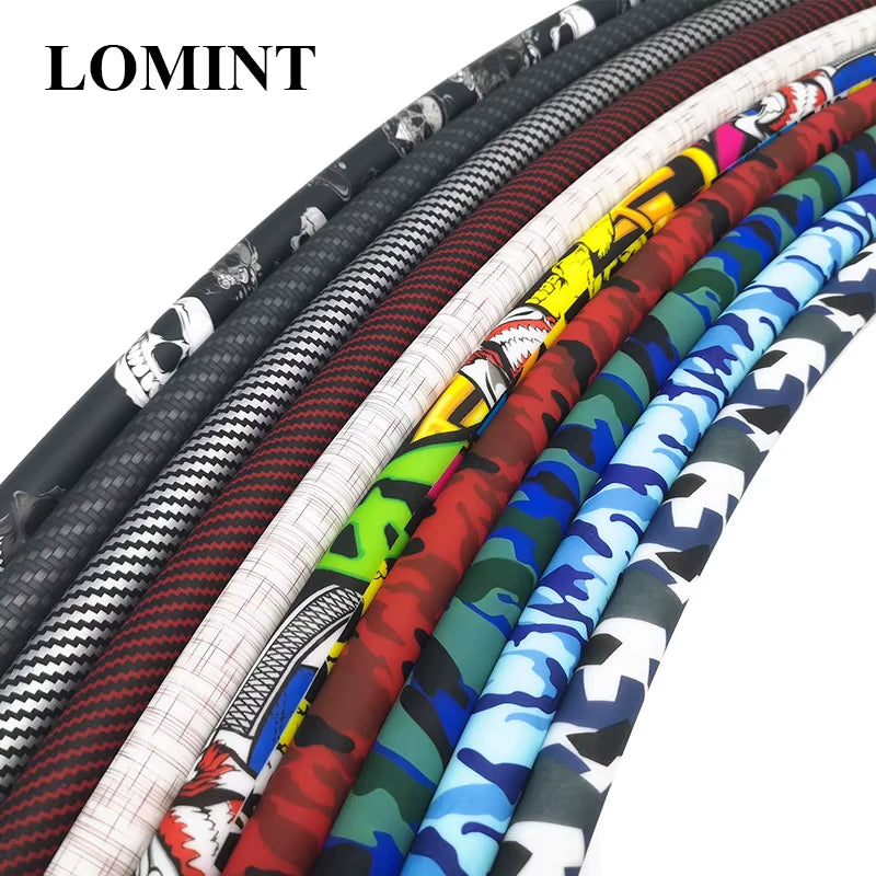 COLORFUL SILICONE HOOKAH HOSE CARBON FIBER SKULL DESIGN 12MM ID 17MM OD 1500MM