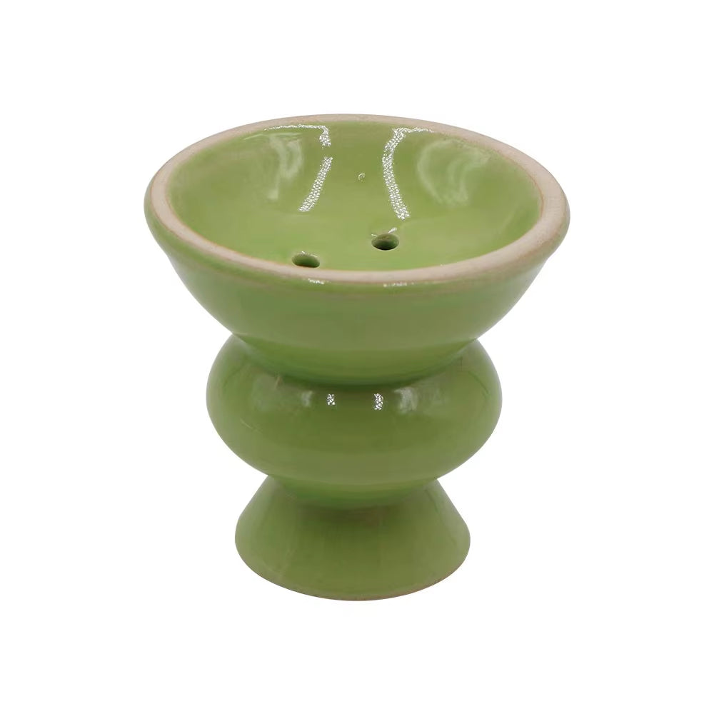 SIX HOLES CERAMIC FUNNEL HOOKAH BOWL WITH INTEGRATED HEAT HOLDER