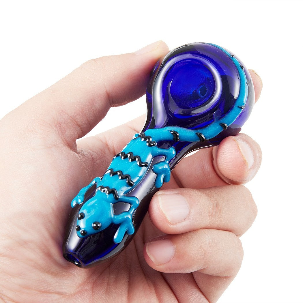 2-PACK 4-INCH HANDMADE GLASS TOBACCO PIPES WITH BOX