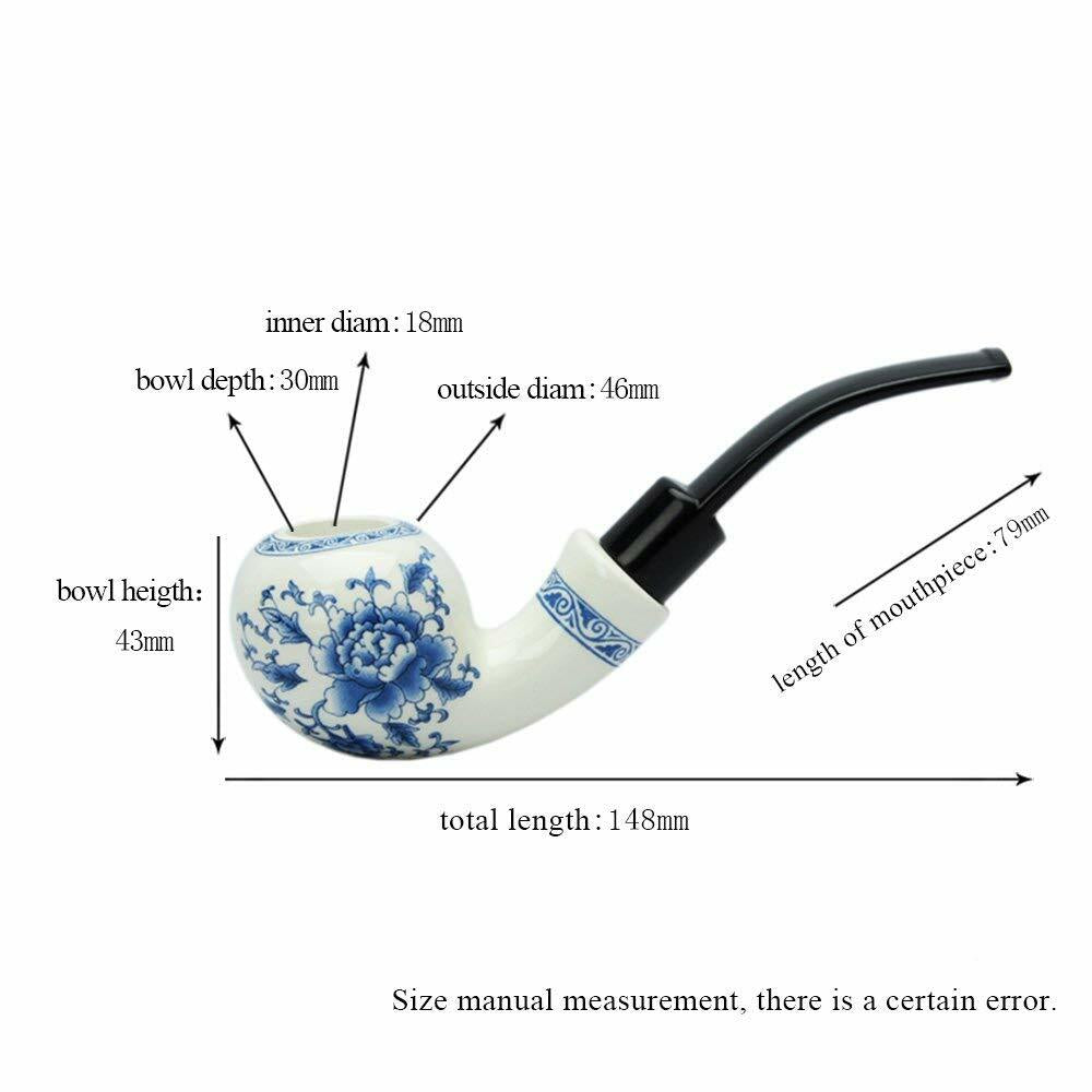 MUXIANG Ceramic Tobacco Pipe Handmade Smoking Pipe Gift with 10 Free Accessories