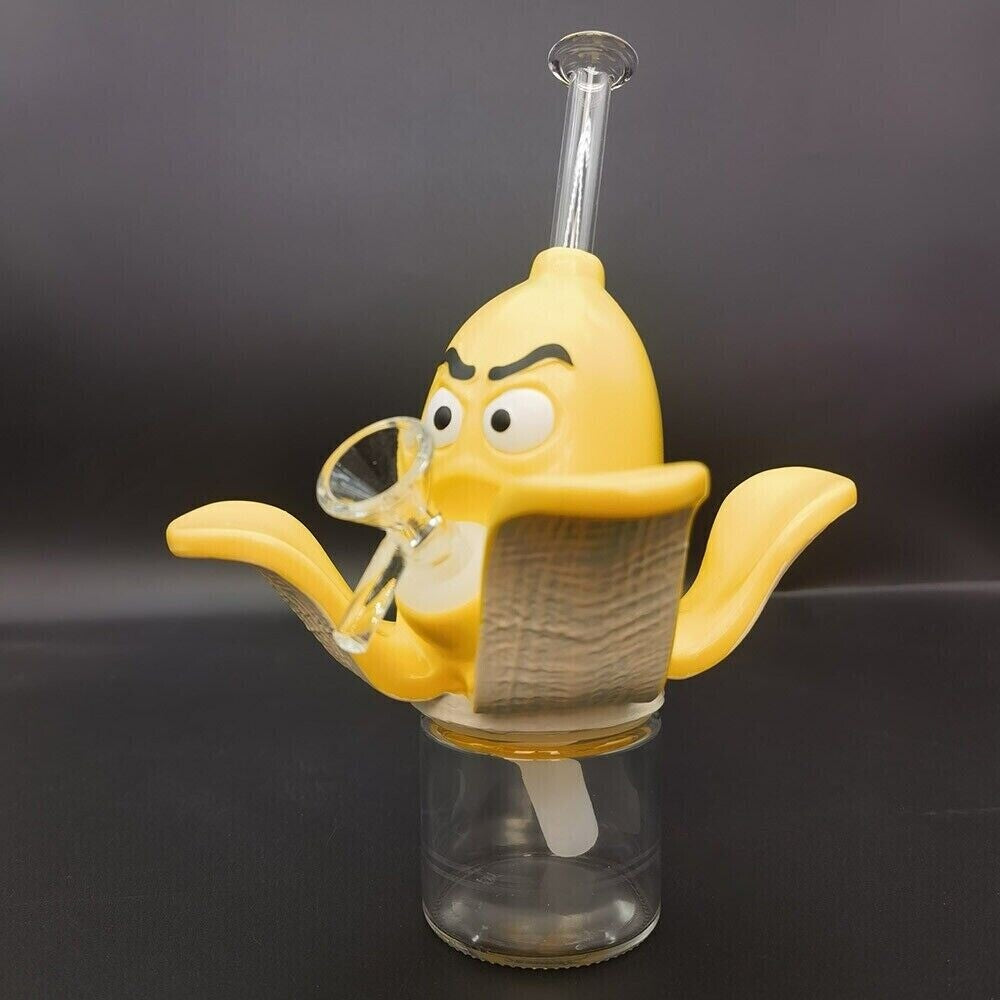 6.7" Angry Banana Hookah Silicone Water Pipe Smoking Hand Pipes Bubbler Yellow