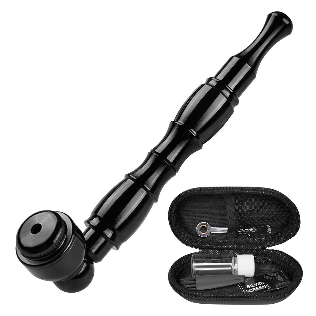 4.3" Metal Detachment Tobacco Smoking Pipe with Cap Lid Screens and Tools Screen