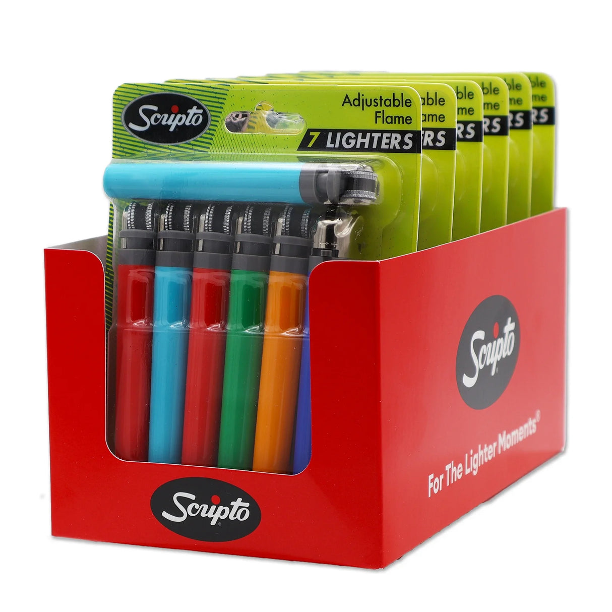 Views, Adjustable Flame, Pocket Lighter, Multi-Color (7 Count)
