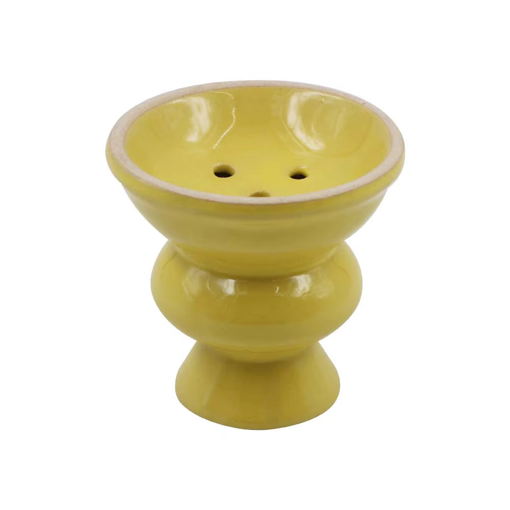 SIX HOLES CERAMIC FUNNEL HOOKAH BOWL WITH INTEGRATED HEAT HOLDER