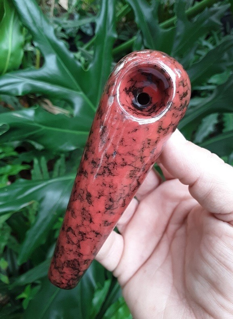 Ceramic Tobacco Smoking Pipe 4.25" Reactive Glaze Cigar Shaped * Dragon'S Fire