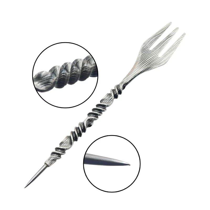 RETRO HOOKAH FORK TOOL WITH TWISTED MACE DESIGN SHISHA ACCESSORY