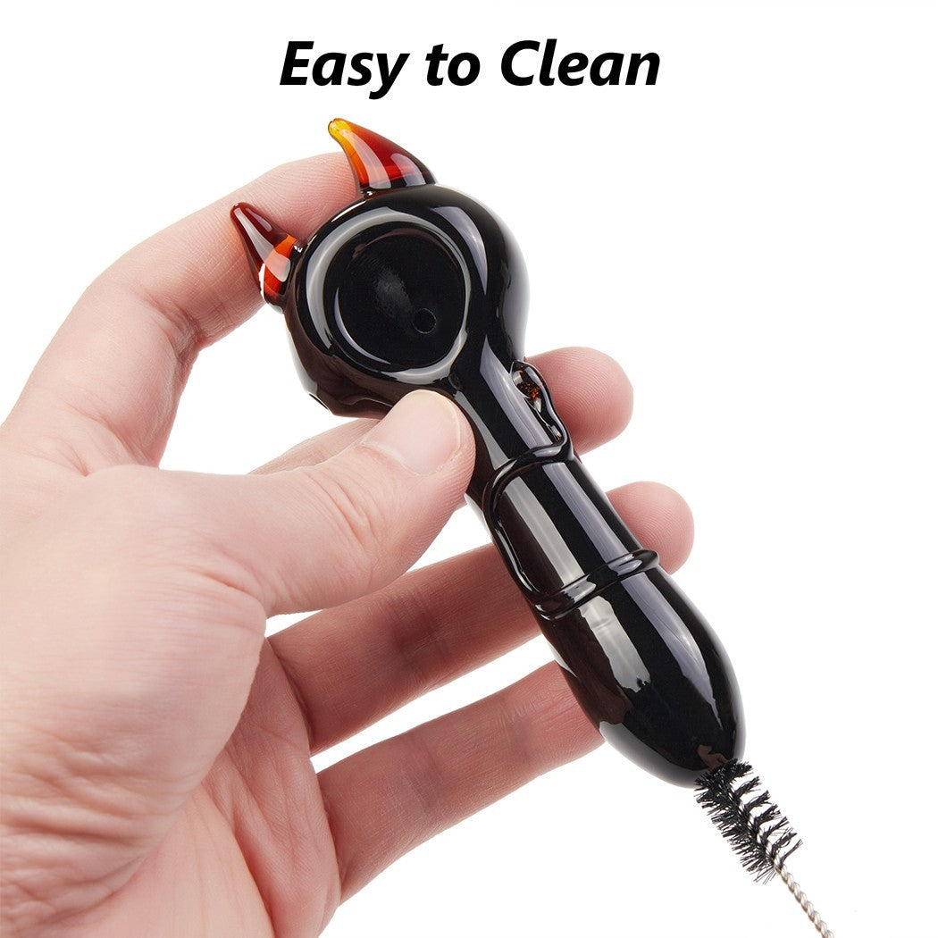 2-PACK 4-INCH HANDMADE GLASS TOBACCO PIPES WITH BOX