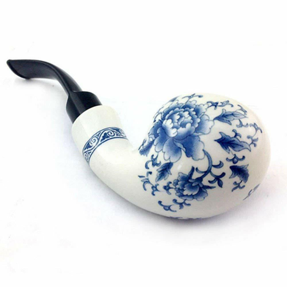 MUXIANG Ceramic Tobacco Pipe Handmade Smoking Pipe Gift with 10 Free Accessories