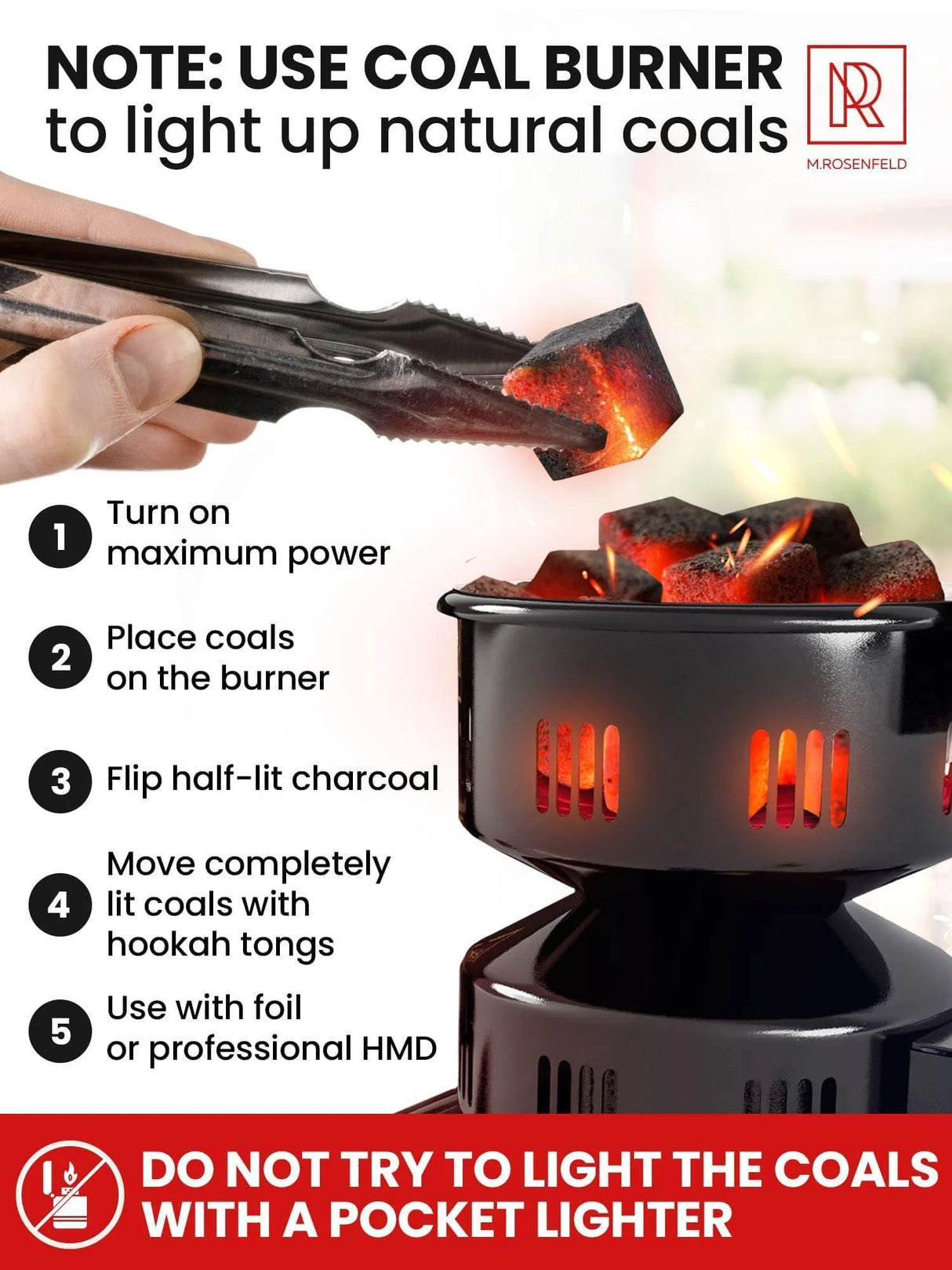 M. ROSENFELD 72 PCS COCONUT HOOKAH CHARCOAL 25MM CUBES