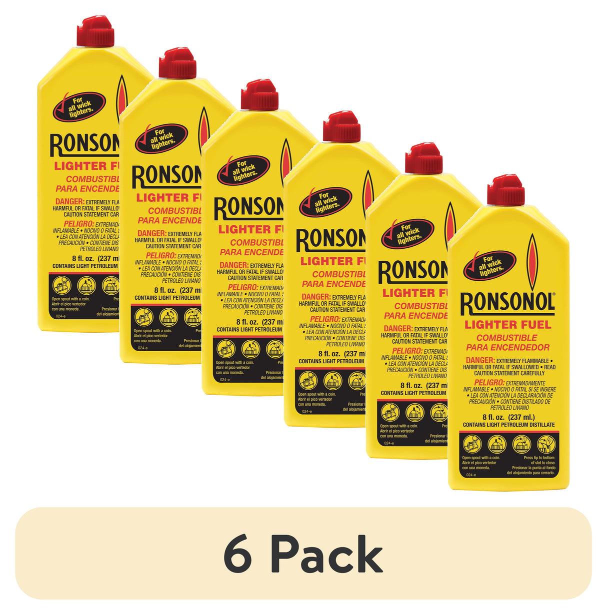 RONSON LIGHTER FUEL – 8 OZ, 6 PACK