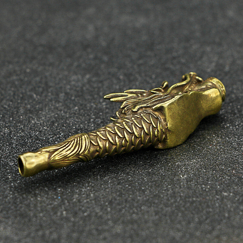 8Cm Retro Pure Copper Dragon Pipe Vintage Cigarette Holder Tobacco Stem Antique