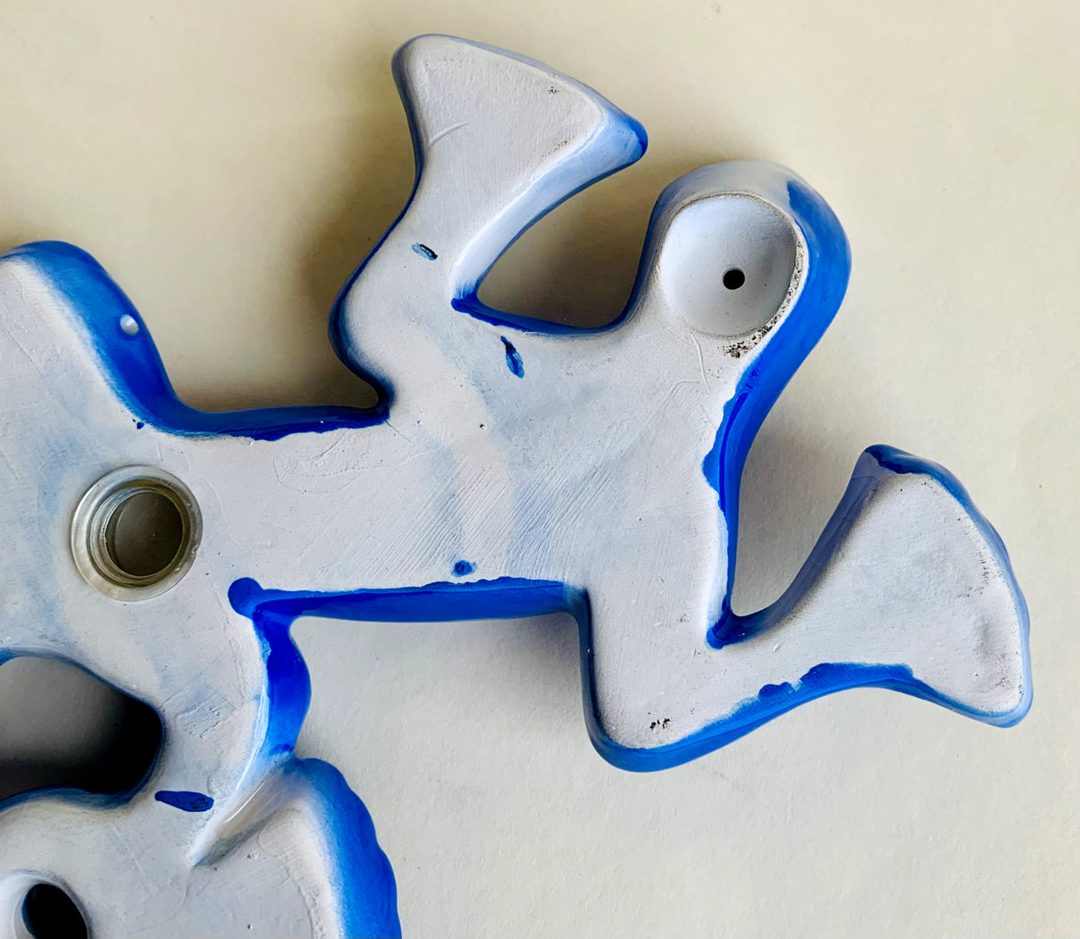 Blue Ceramic Handcrafted Lizard Tobacco Smoking Hand Pipe