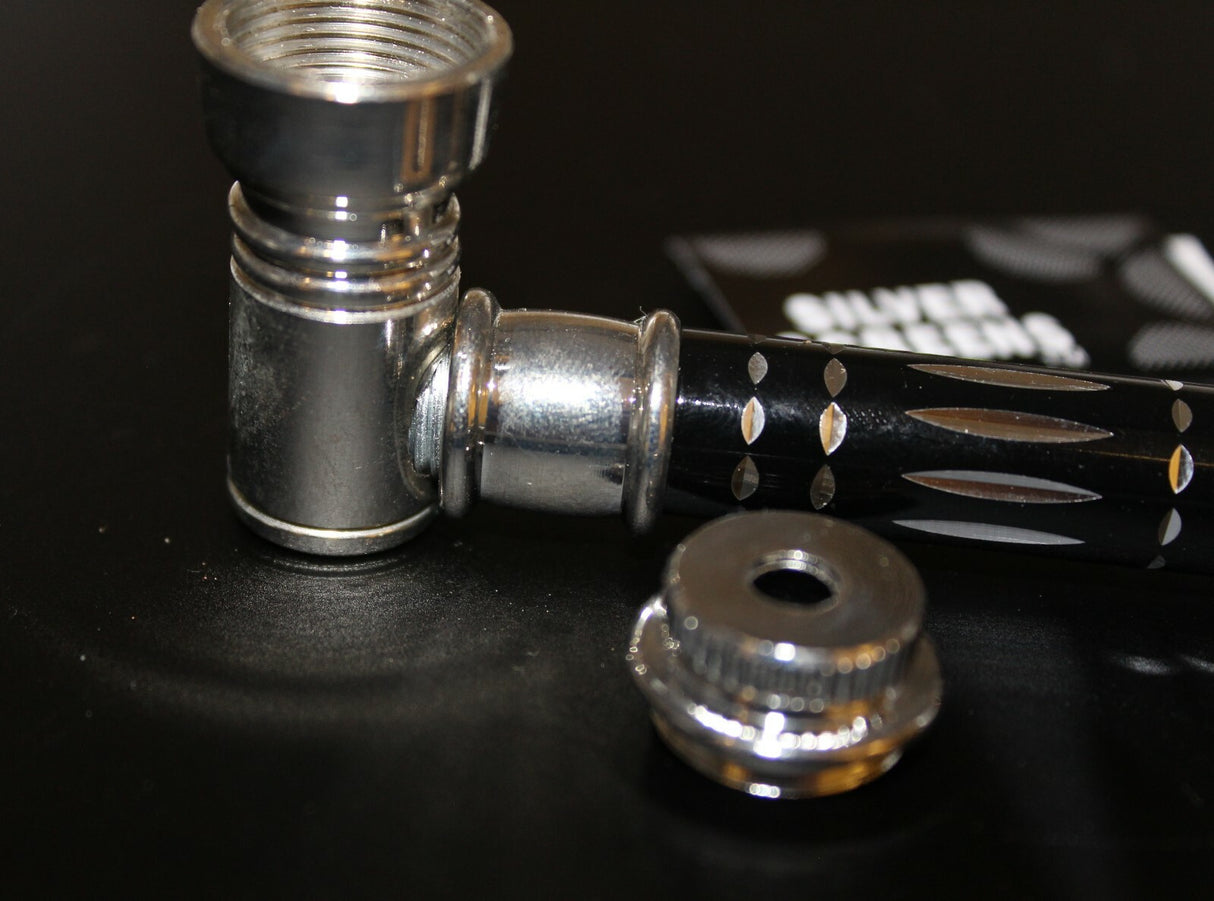 ORIGINAL BLACK METAL Smoking Pipe W/Lid Tobacco Pipe Metal Pipe ALL METAL Pipes