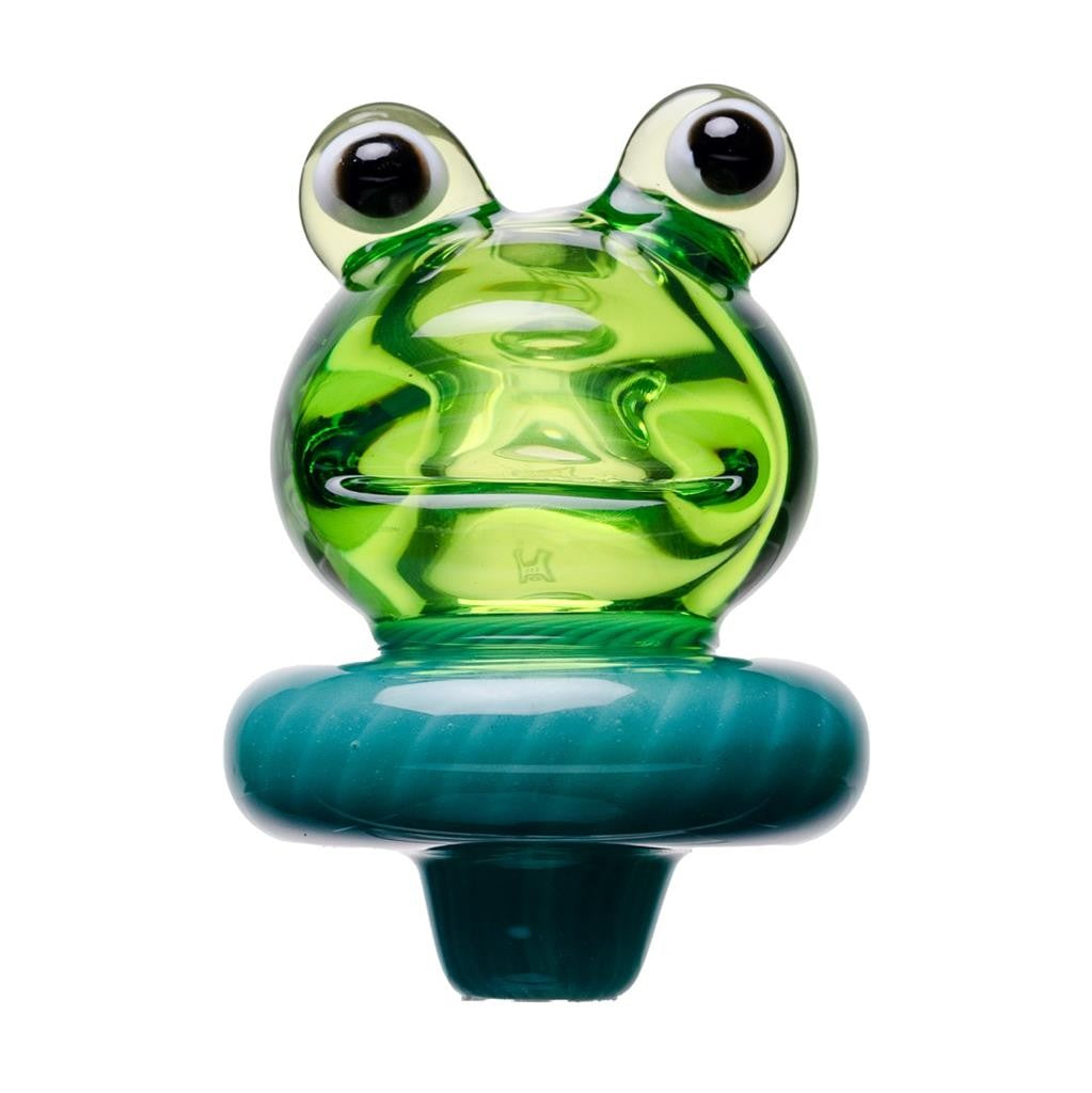 Human Grade Carb Cap Frog MATRIX GREEN Thick Borosilicate Glass Handmade