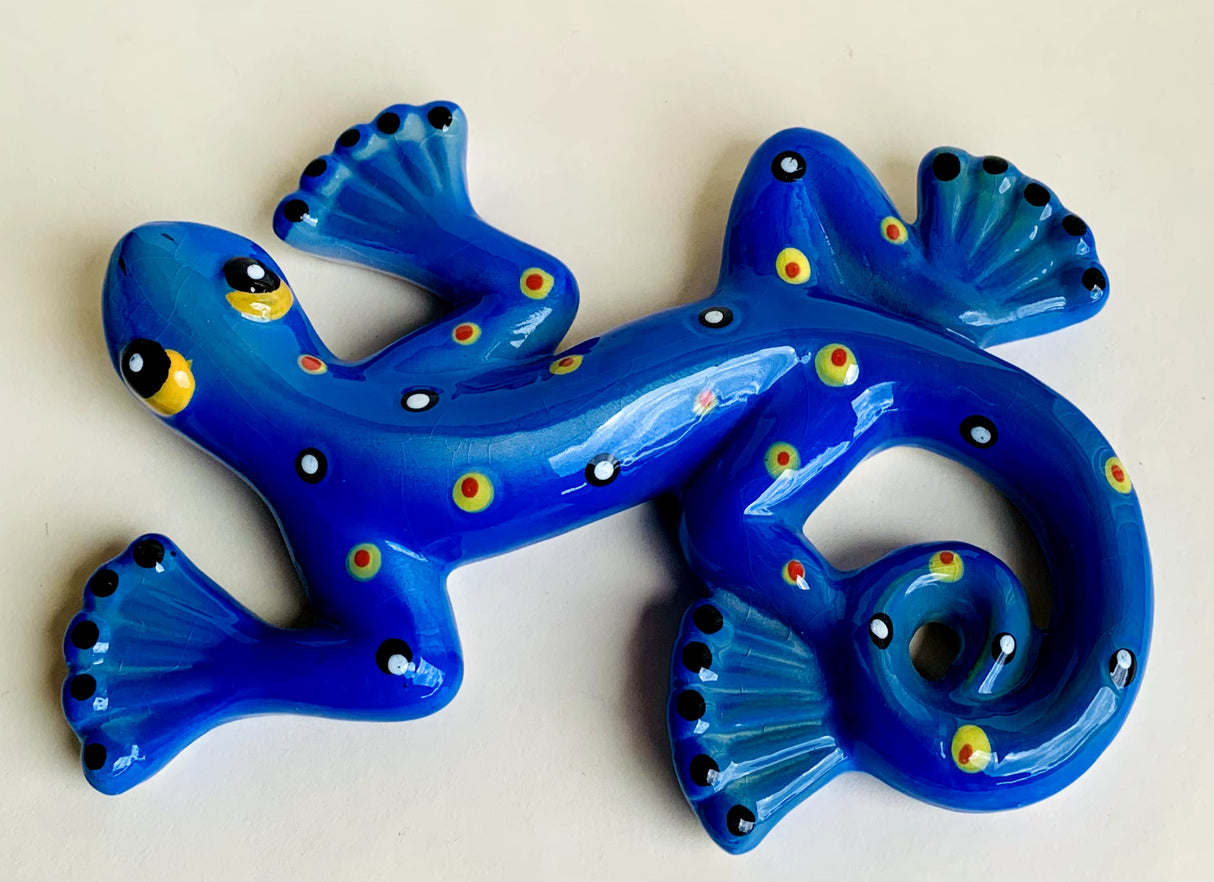 Blue Ceramic Handcrafted Lizard Tobacco Smoking Hand Pipe