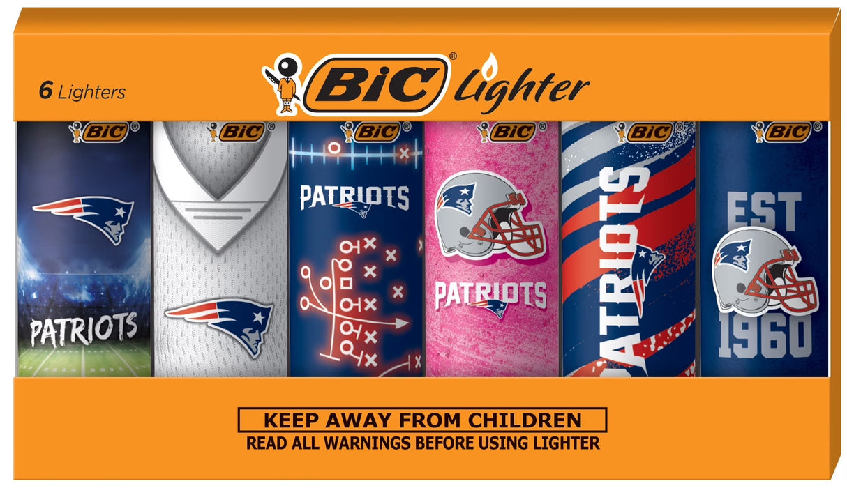 Special Edition New England Patriots Series Pocket Lighters, 6-Pack
