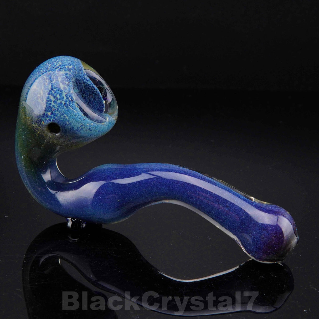 5" Handmade Thick Midnight Blue Marble Sherlock Tobacco Smoking Bowl Glass Pipes