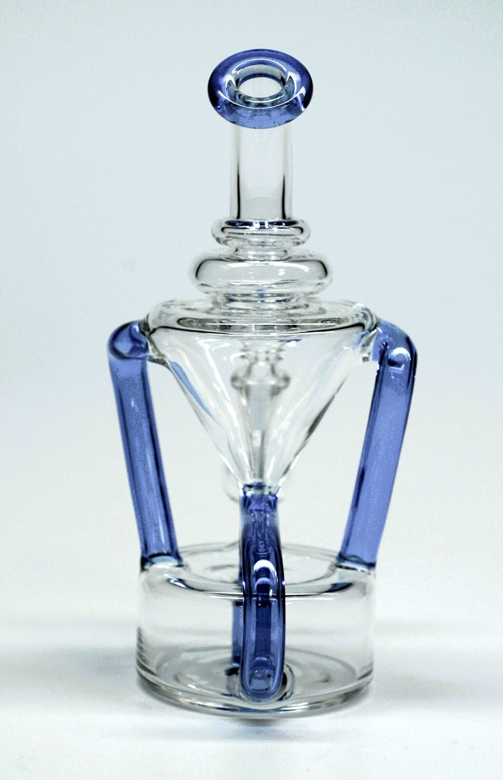 8" Sky Blue Klein Vortex Recycler Tobacco Smoking Water Pipe Hookah Bubbler Bong