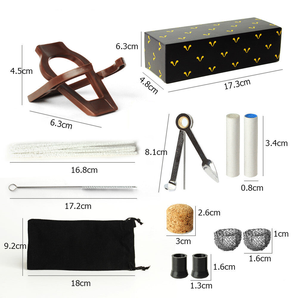 MUXIANG Ceramic Tobacco Pipe Handmade Smoking Pipe Gift with 10 Free Accessories