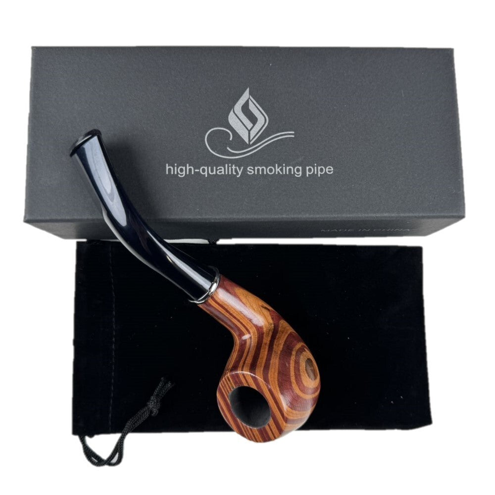 2 Durable Wooden Wood Smoking Pipe Tobacco Cigarettes Cigar Pipes Enchase Gift D