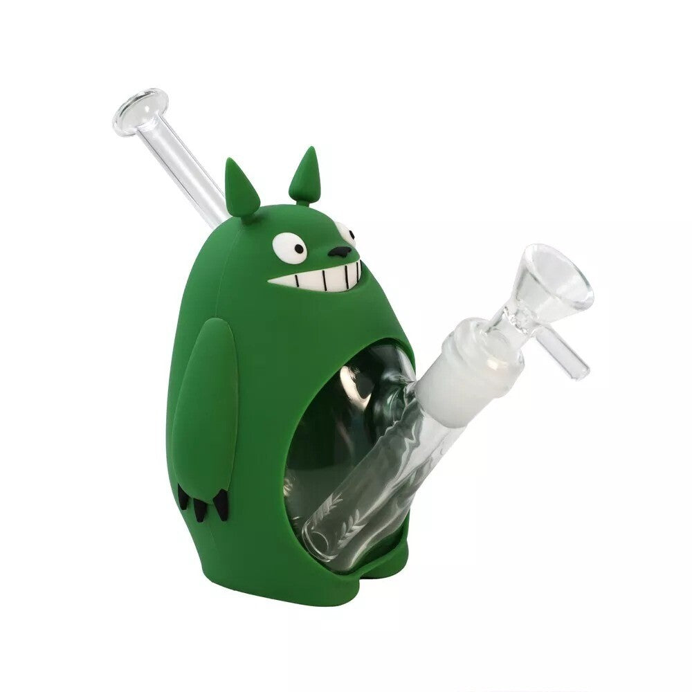 6" Silicone & Glass Bong Water Pipe Hookah Bubbler W/ Bowl Random Color