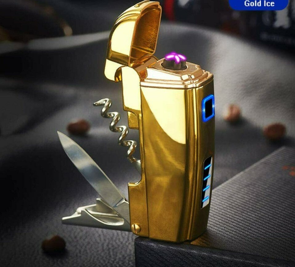 Dual Arc Plasma Electric Lighter USB Rechargeable, Multi Function,Outdo