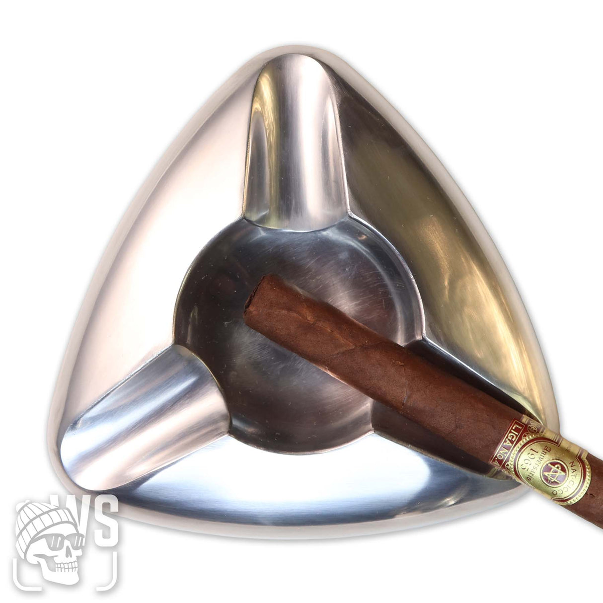 Wesmoke triangle stainless steel cigar ashtray with three rests cigar ashtray