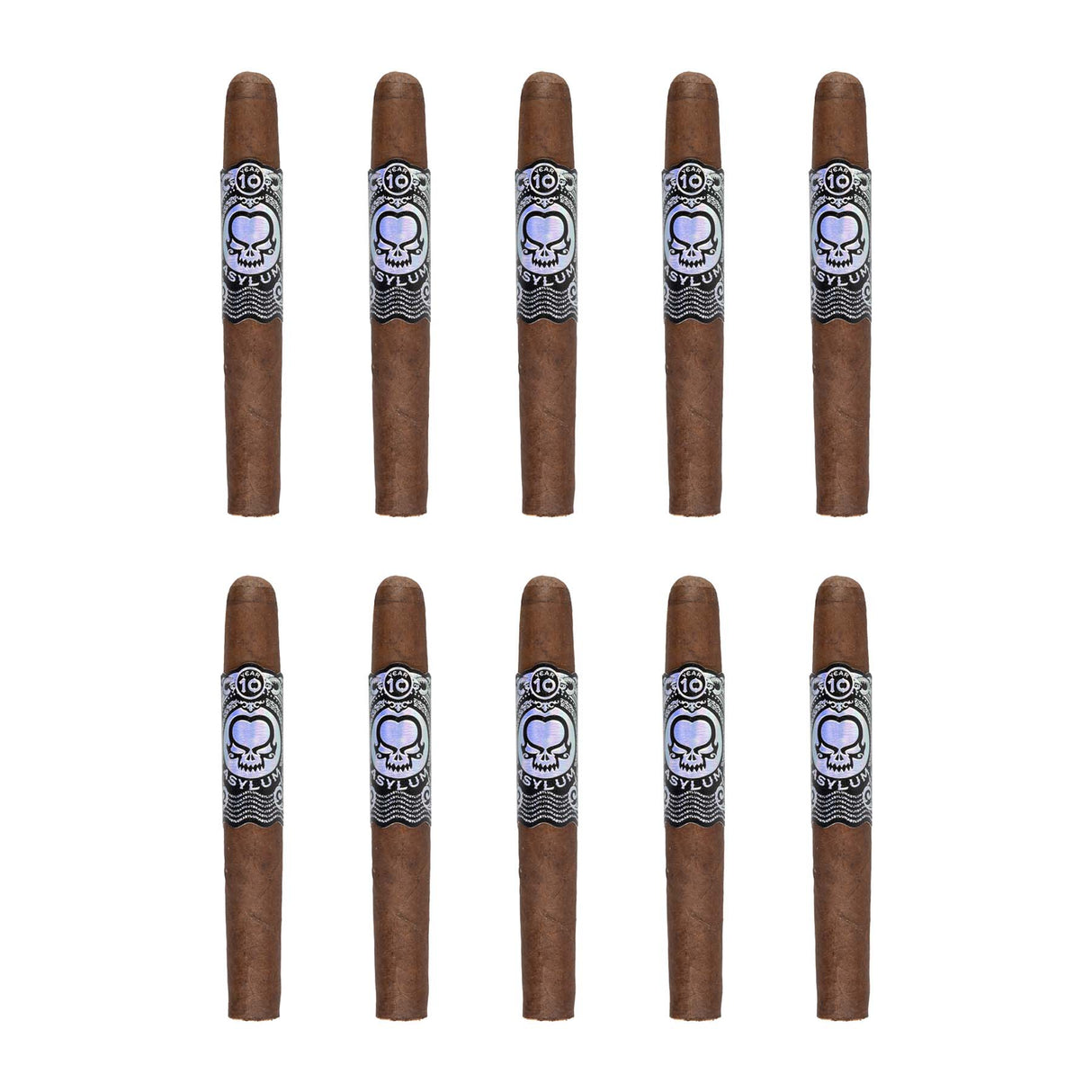 ASYLUM 10 ANNIVERSARY 11/18 PERFECTO Pack of 10 Nicaraguan Cigars