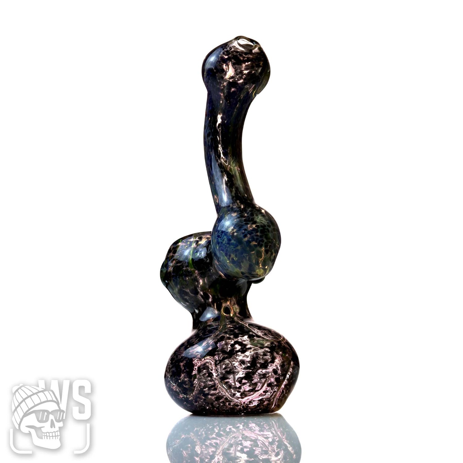 GLASS BUBBLER WITH TEXTURED NAILHEAD DESIGN