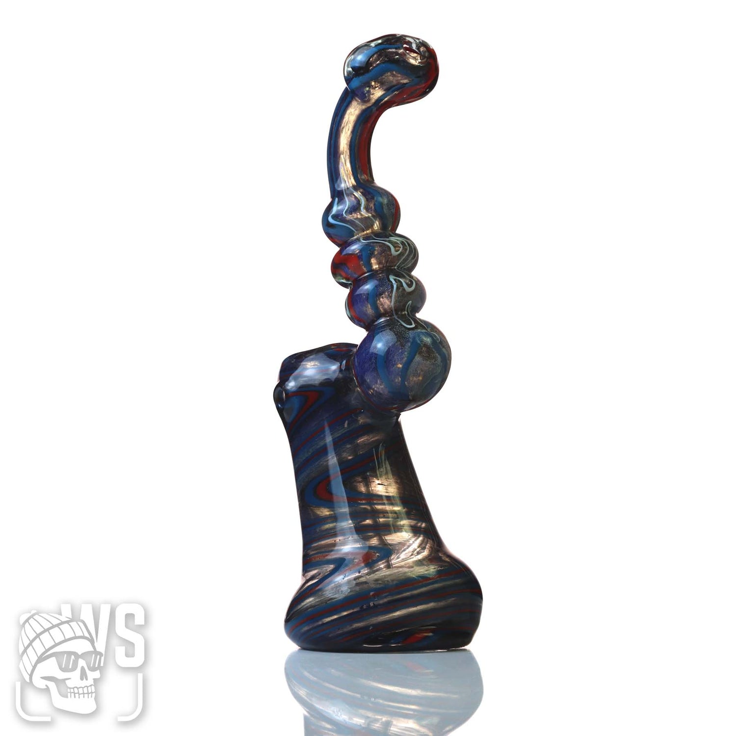 GLASS BUBBLER WITH SWIRLED PATTERN DESIGN