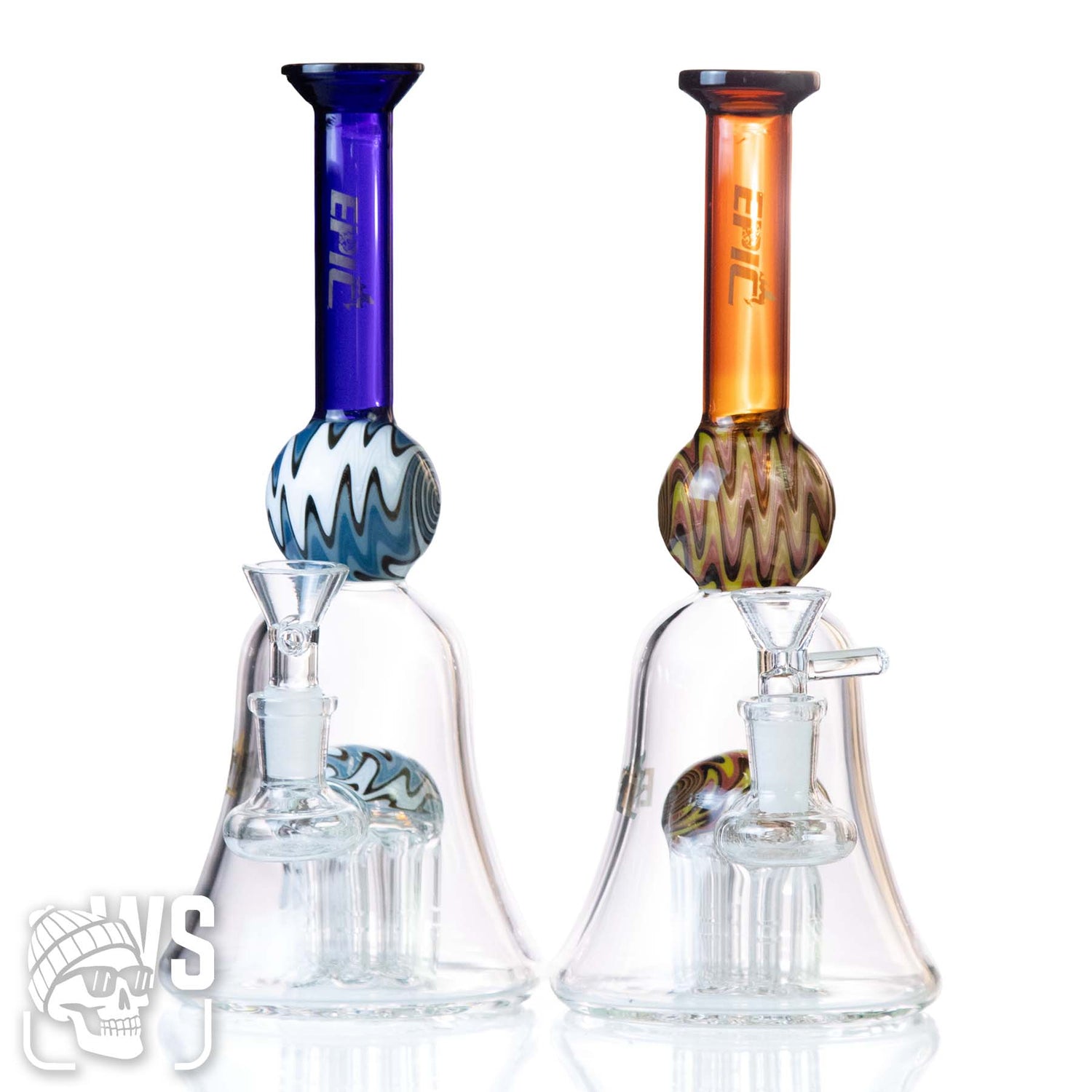 MK GLASS MINI BEAKER SHOWERHEAD PERC BONG WITH SWIRL BALL