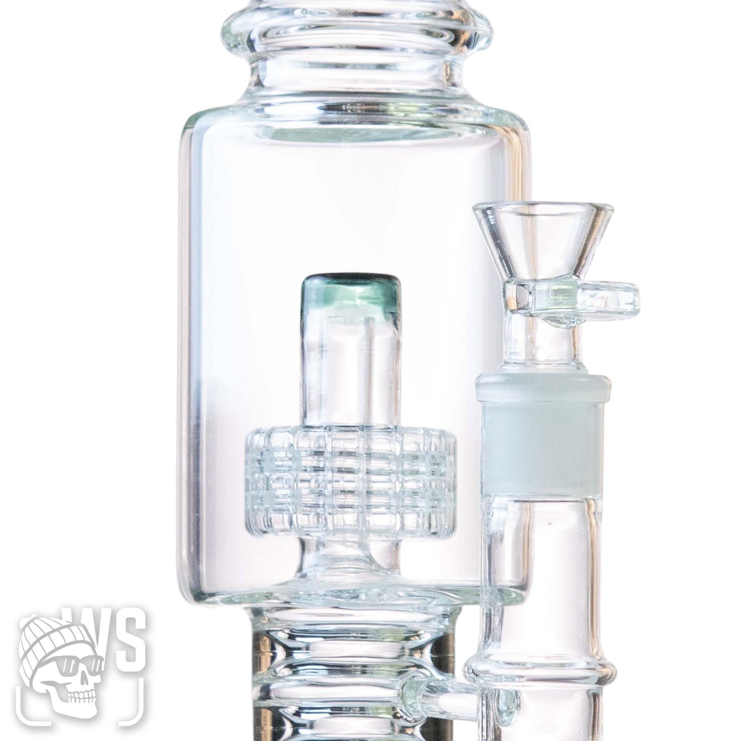 GLASS SCIENTIFIC PERCOLATOR BONG WITH DOUBLE DISC PERC & ICE CATCHER