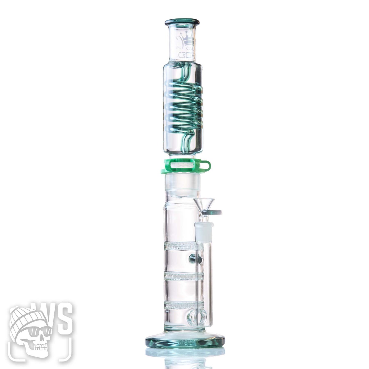 CALI CROWN MODULAR GLASS BONG WITH HONEYCOMB PERC & COIL CONDENSER