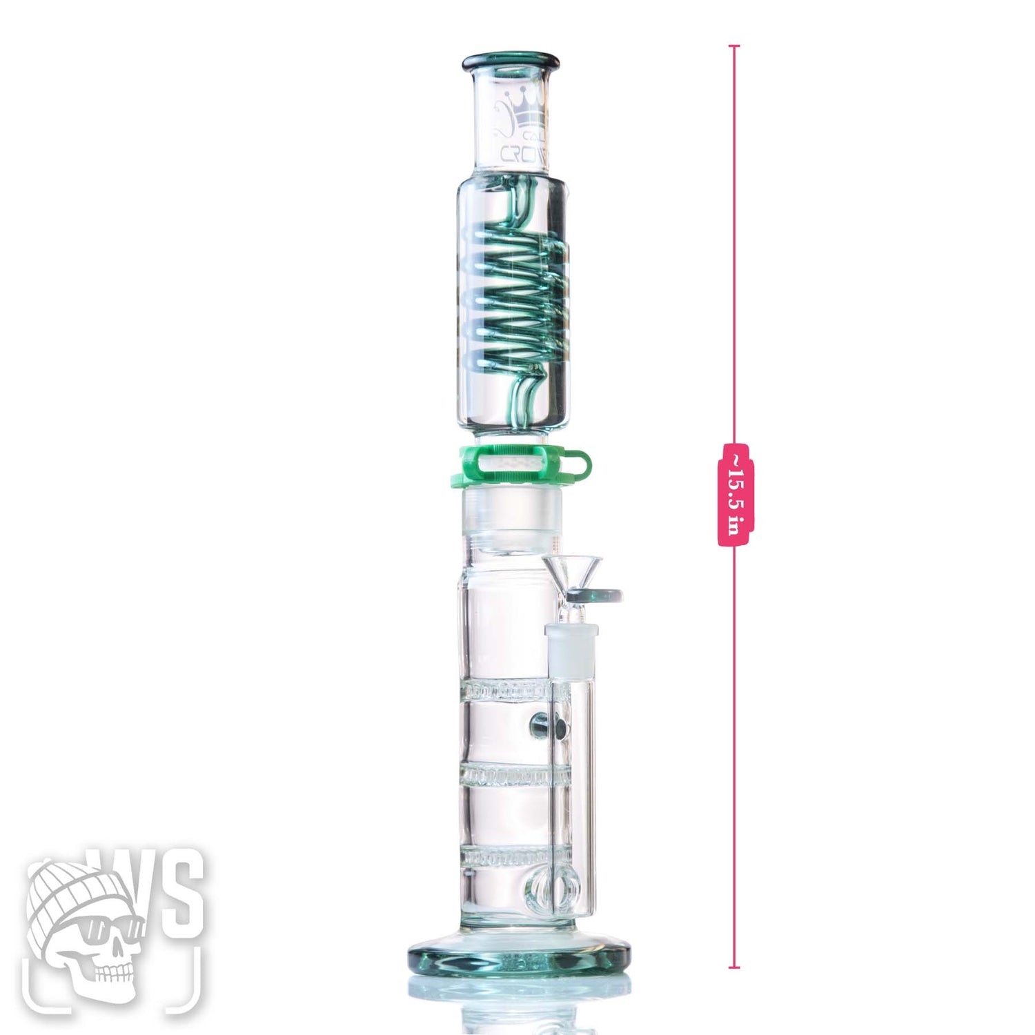 CALI CROWN MODULAR GLASS BONG WITH HONEYCOMB PERC & COIL CONDENSER
