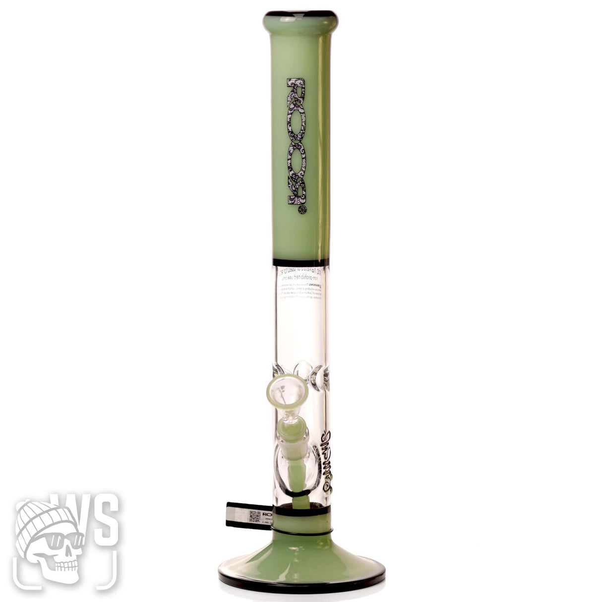 Roor frosted top glass straight tube bong green straight tube bongs