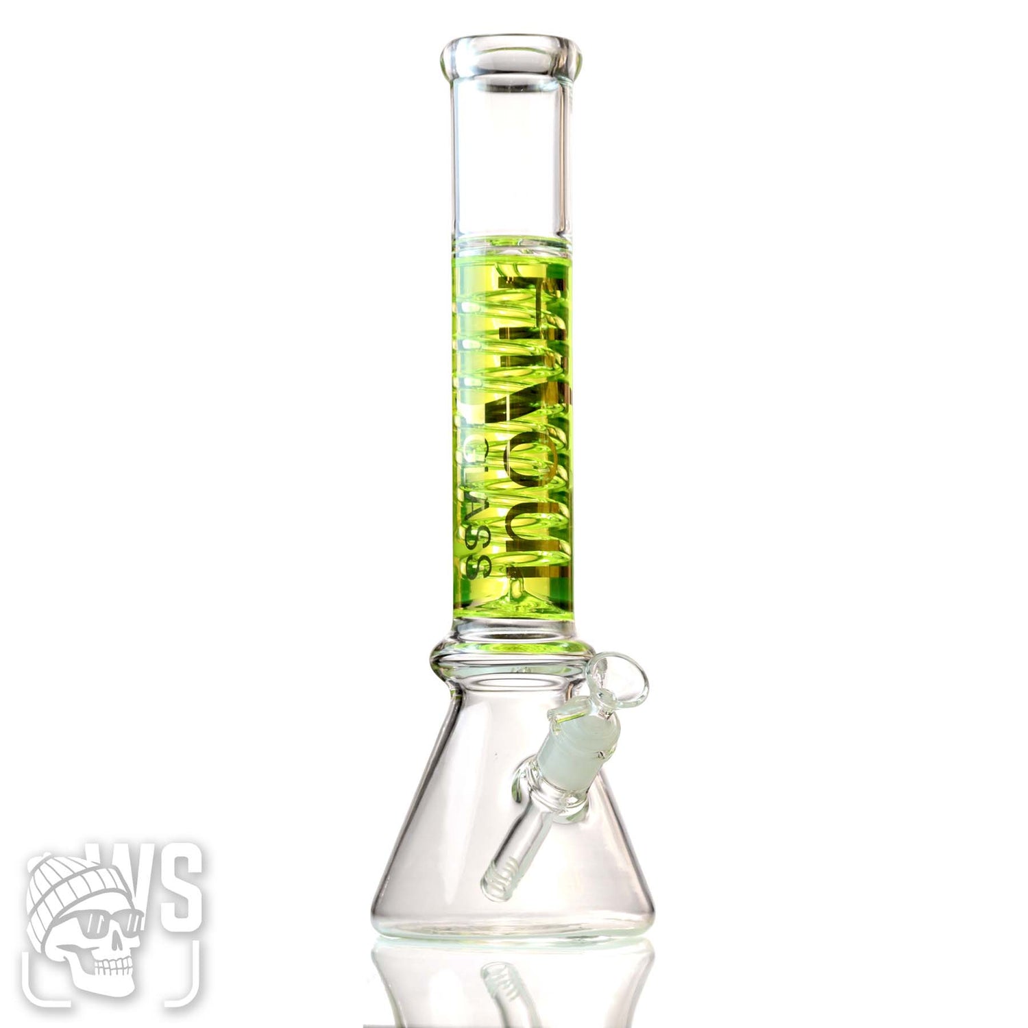 HILOUL GLASS CYCLONE GLASS BEAKER BONG WITH SPIRAL COIL