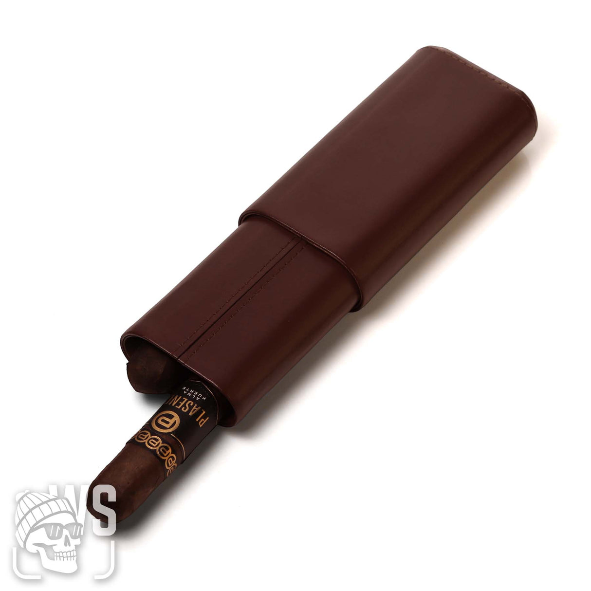 Wesmoke.com leather cigar travel case brown cigar travel case