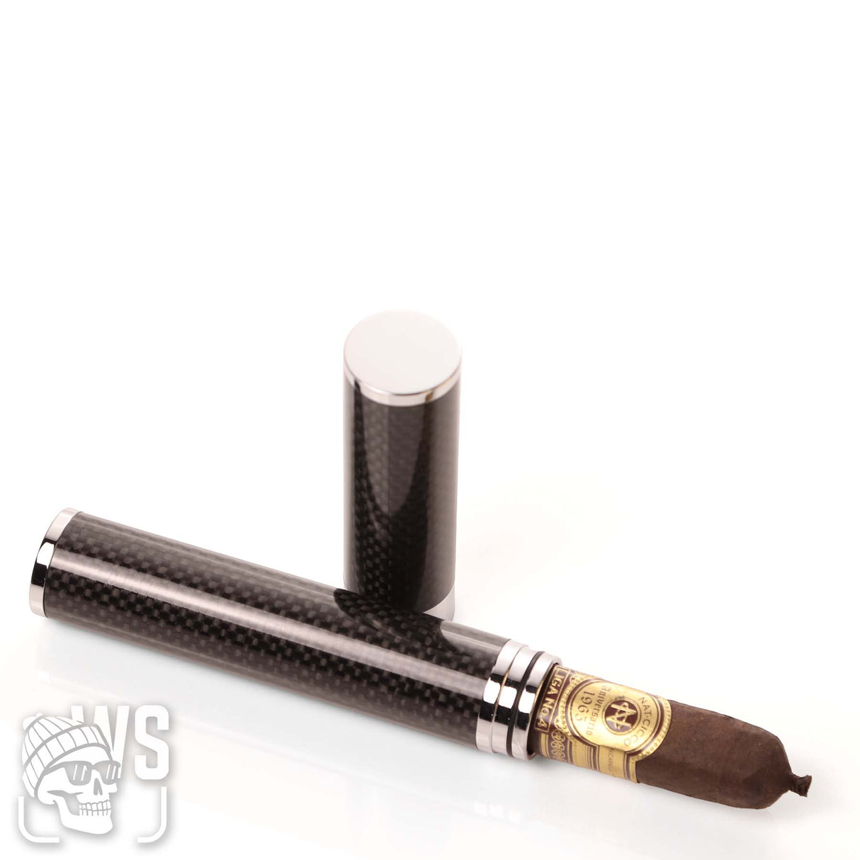 Wesmoke carbon fiber single cigar tube black cigar travel case