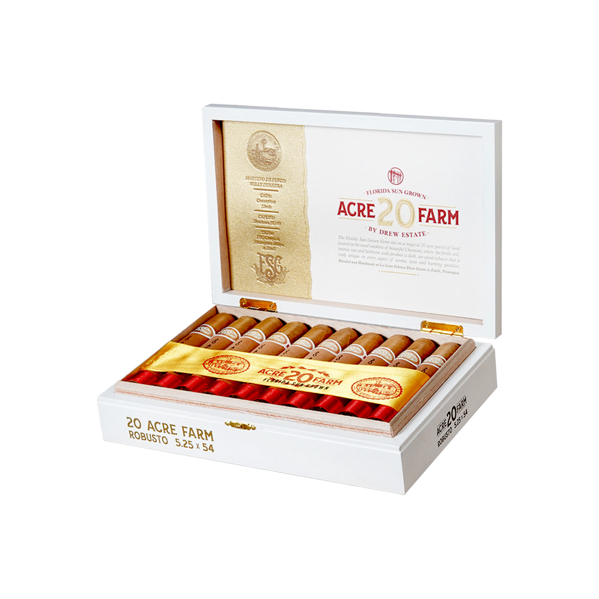 Drew Estate fsg 20 acre farm robusto 5"1/4 x 54 box of 20 robusto cigar