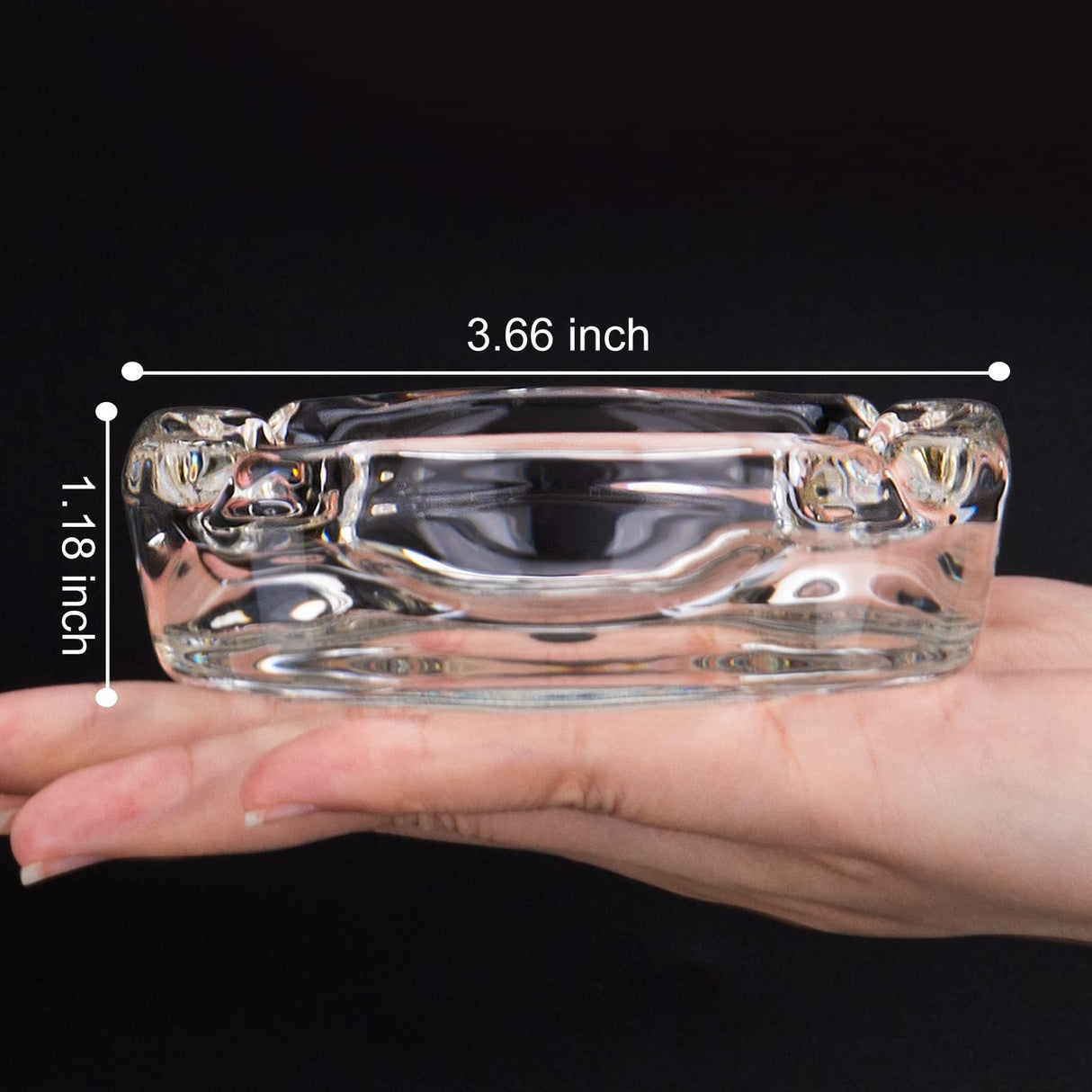 Glass Ashtray for Cigarettes Sturdy Transparent Outdoor Cigar Ashtray