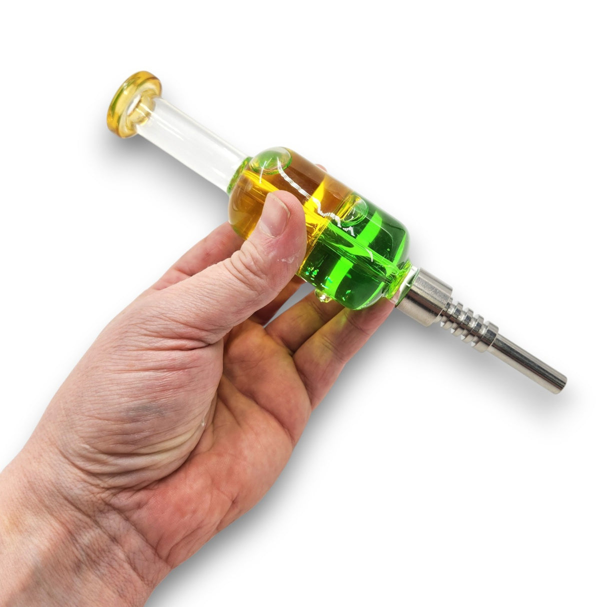 FREEZABLE Glycerin Vapor Straw Wax Tobacco Kit Glass Titanium Tip Tool | GREEN