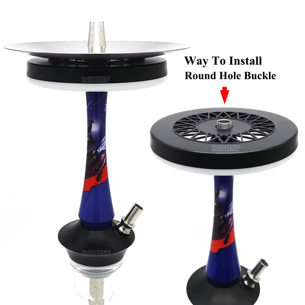 HOOKAH LED RING LIGHT RECHARGEABLE RGB COLORFUL SHISHA LAMP WITH GRID BUCKLE