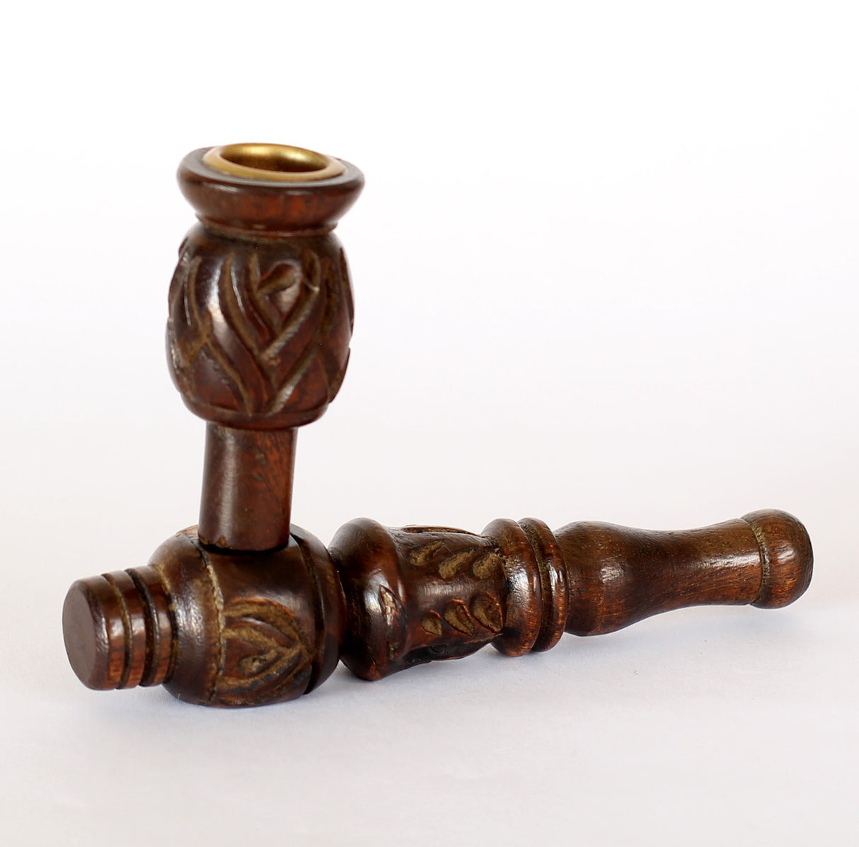 3 Pipe Set Premium Wood Hand Carved Smoking Pipes, with Easy Top Grinder L3GABLN