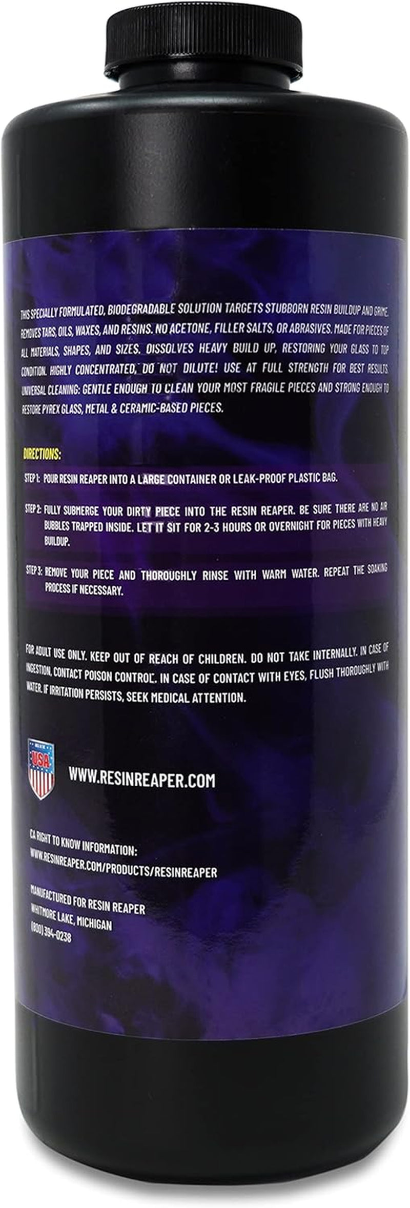 Resin Reaper Glass Cleaner 32 OZ | Pipe Cleaner | Safe on Glass, Metal, Ceramic,