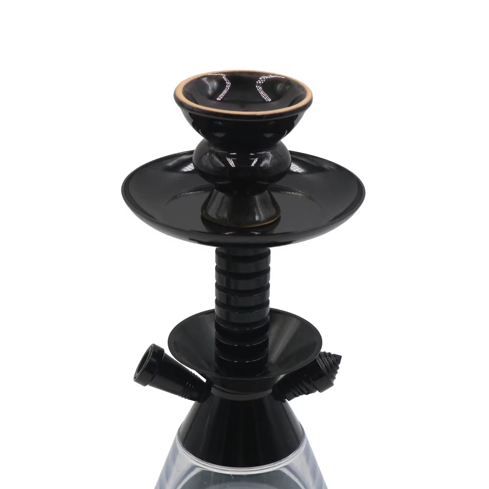 SIX HOLES CERAMIC FUNNEL HOOKAH BOWL WITH INTEGRATED HEAT HOLDER