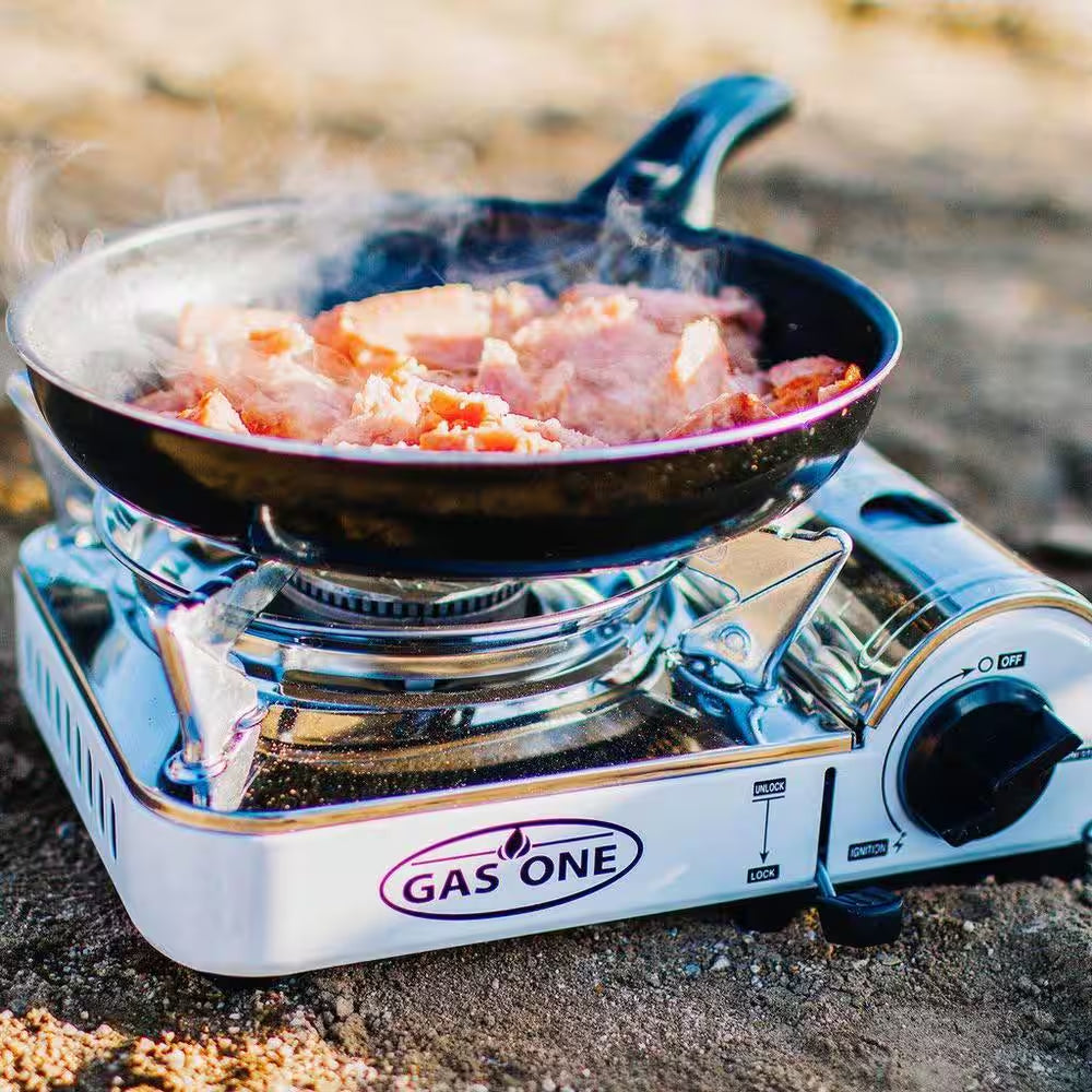 MINI CAMP STOVE WITH BUTANE FUEL – 4-PIECE BUNDLE